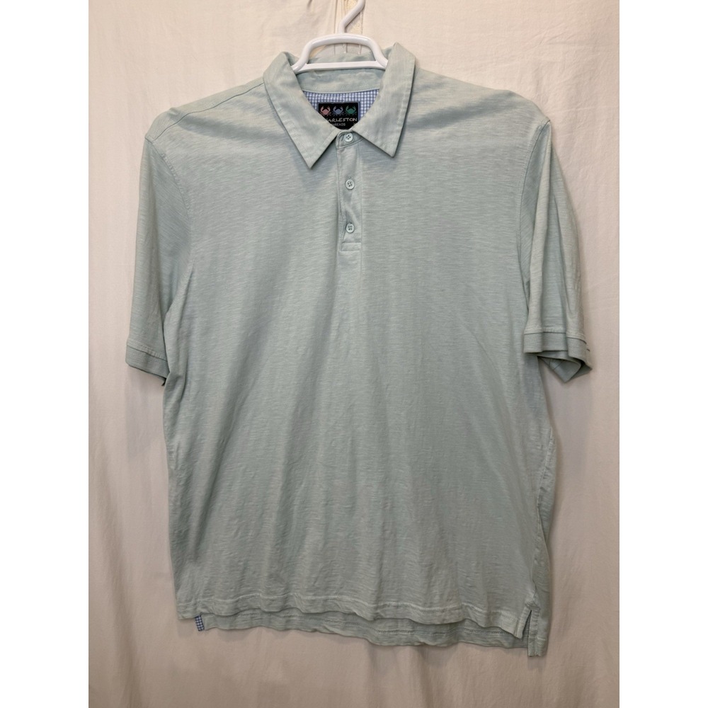 Charleston Threads Polo Shirt‎ men's XL Mint Green Short Sleeve Cotton Blend